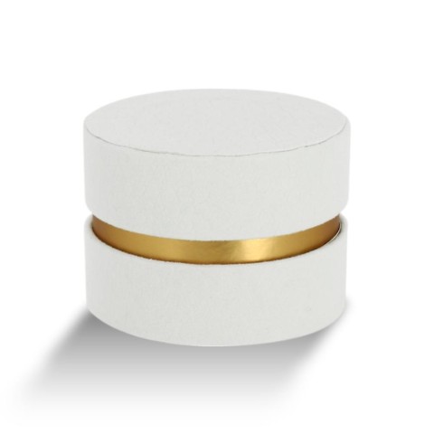 SCATOLA TONDA D8.5 H6.5 AVORIO VELLUTO MARTELLATO